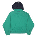 NAUTICA Mens Green & Navy Zip Jacket L Cotton Blend Casual Outdoor Hooded