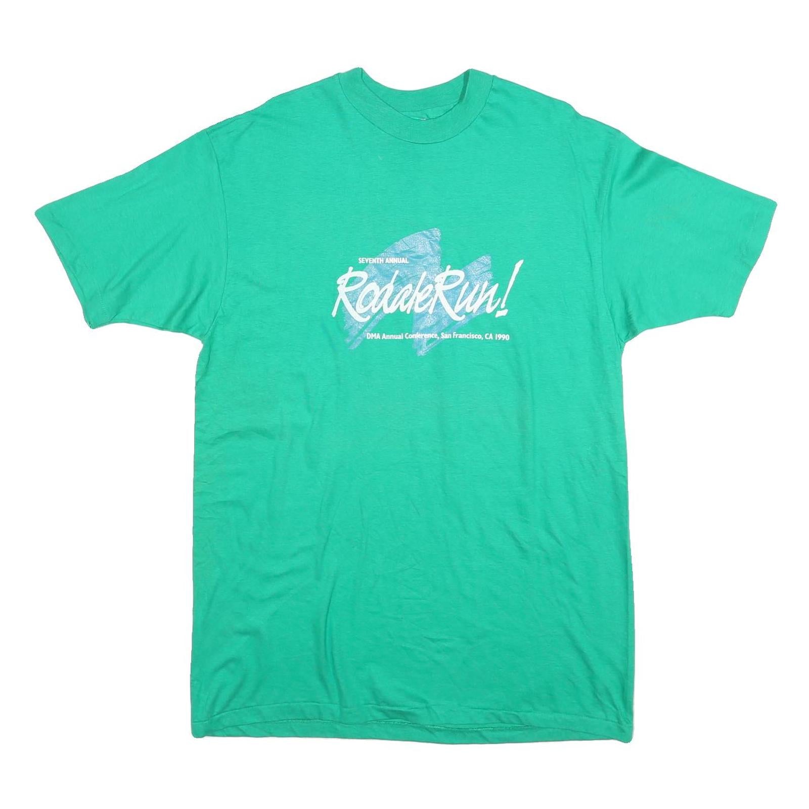 HANES Mens Green Seventh Annual Rodak Run T-Shirt XL Short Sleeve Crew Neck