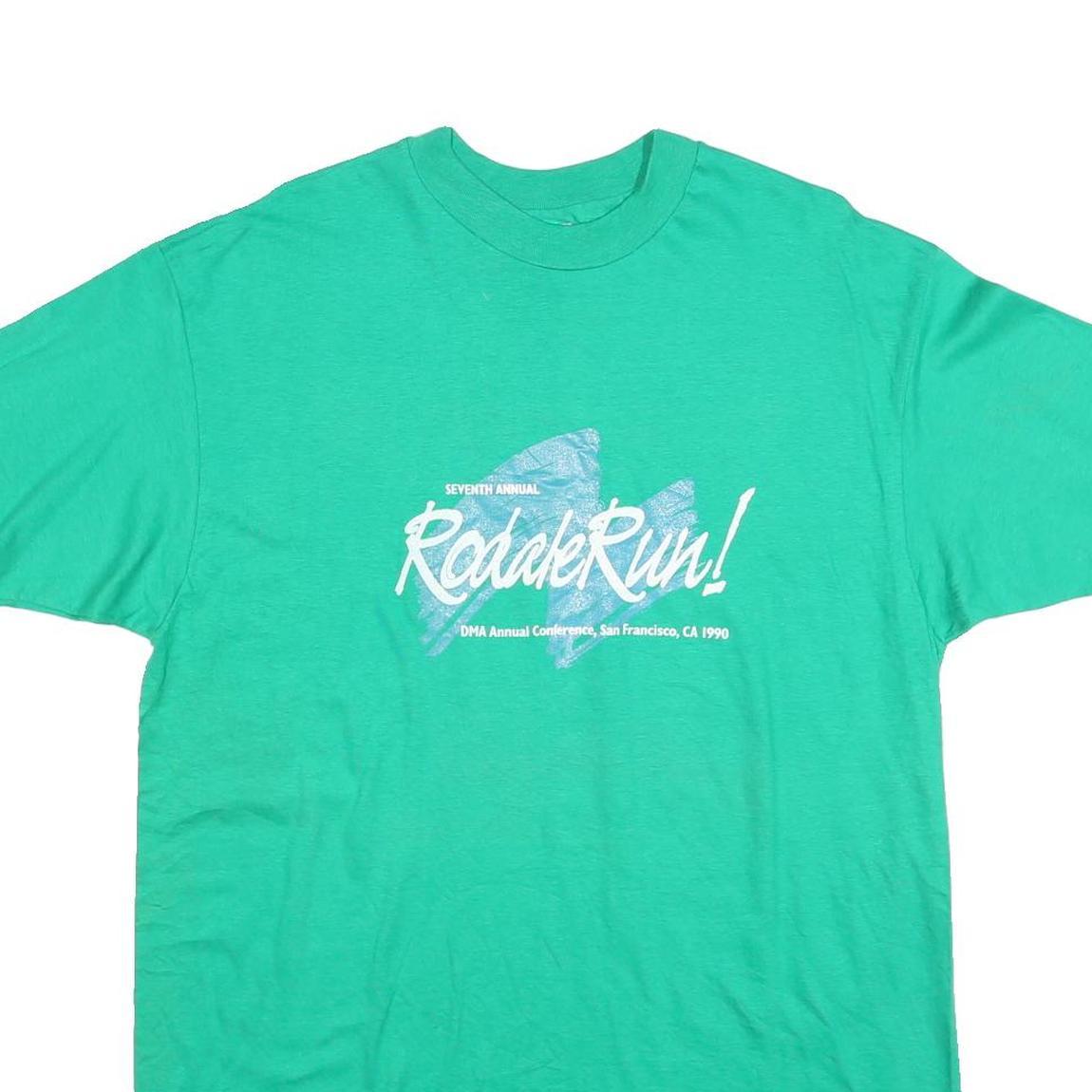 HANES Mens Green Seventh Annual Rodak Run T-Shirt XL Short Sleeve Crew Neck