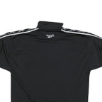 REEBOK Mens Black & White Track Jacket L Polyester Blend Zip Short Sleeve
