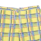 CHAPS Mens Yellow Check Casual Shorts XL W38 Summer Beachwear
