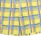 CHAPS Mens Yellow Check Casual Shorts XL W38 Summer Beachwear