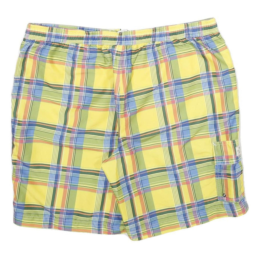 CHAPS Mens Yellow Check Casual Shorts XL W38 Summer Beachwear