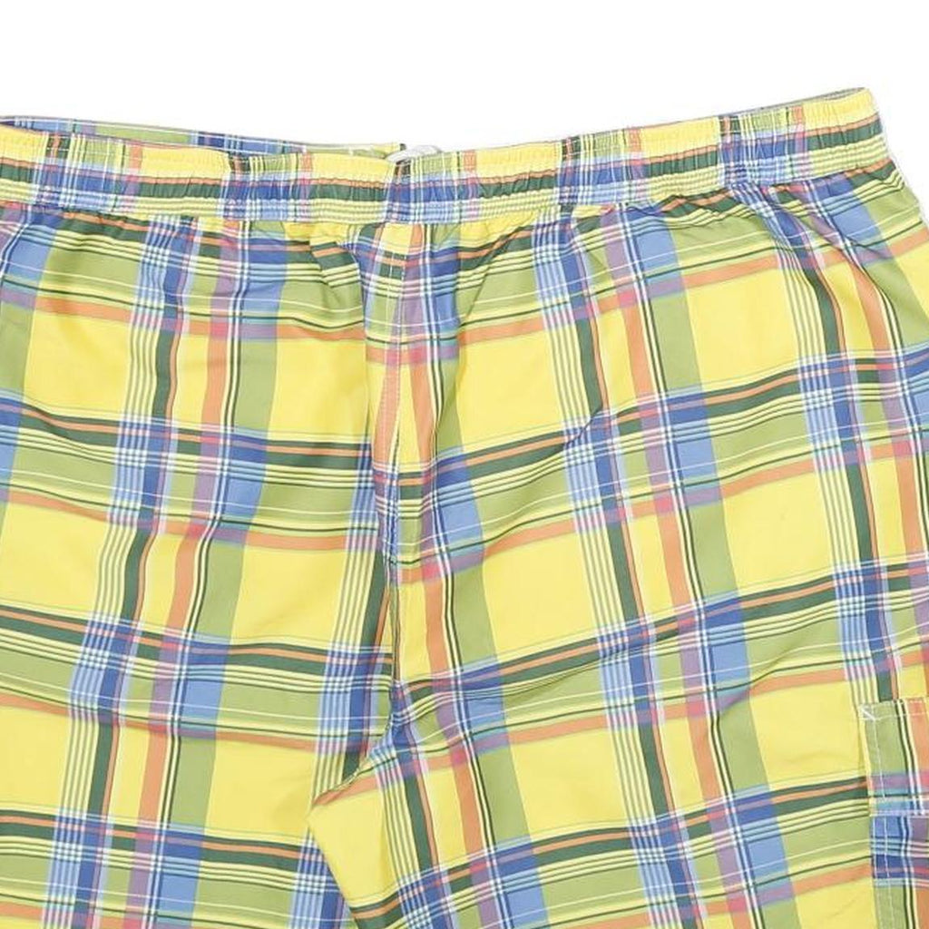 CHAPS Mens Yellow Check Casual Shorts XL W38 Summer Beachwear