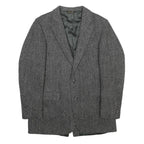 HARRIS TWEED Mens Grey Wool Classic Jacket M Tweed Button Closure Tailored