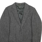 HARRIS TWEED Mens Grey Wool Classic Jacket M Tweed Button Closure Tailored