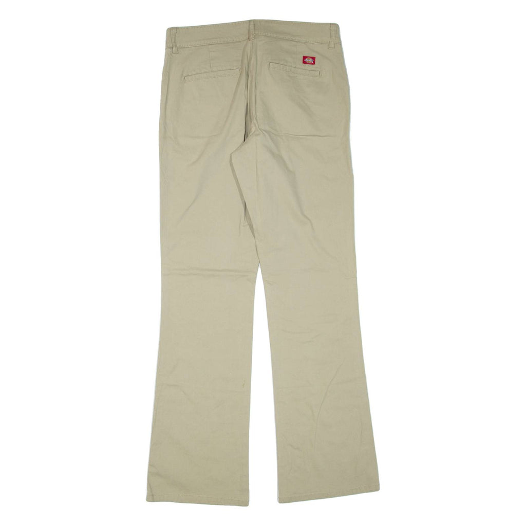 DICKIES Womens Trousers Beige Regular Flared W32 L33