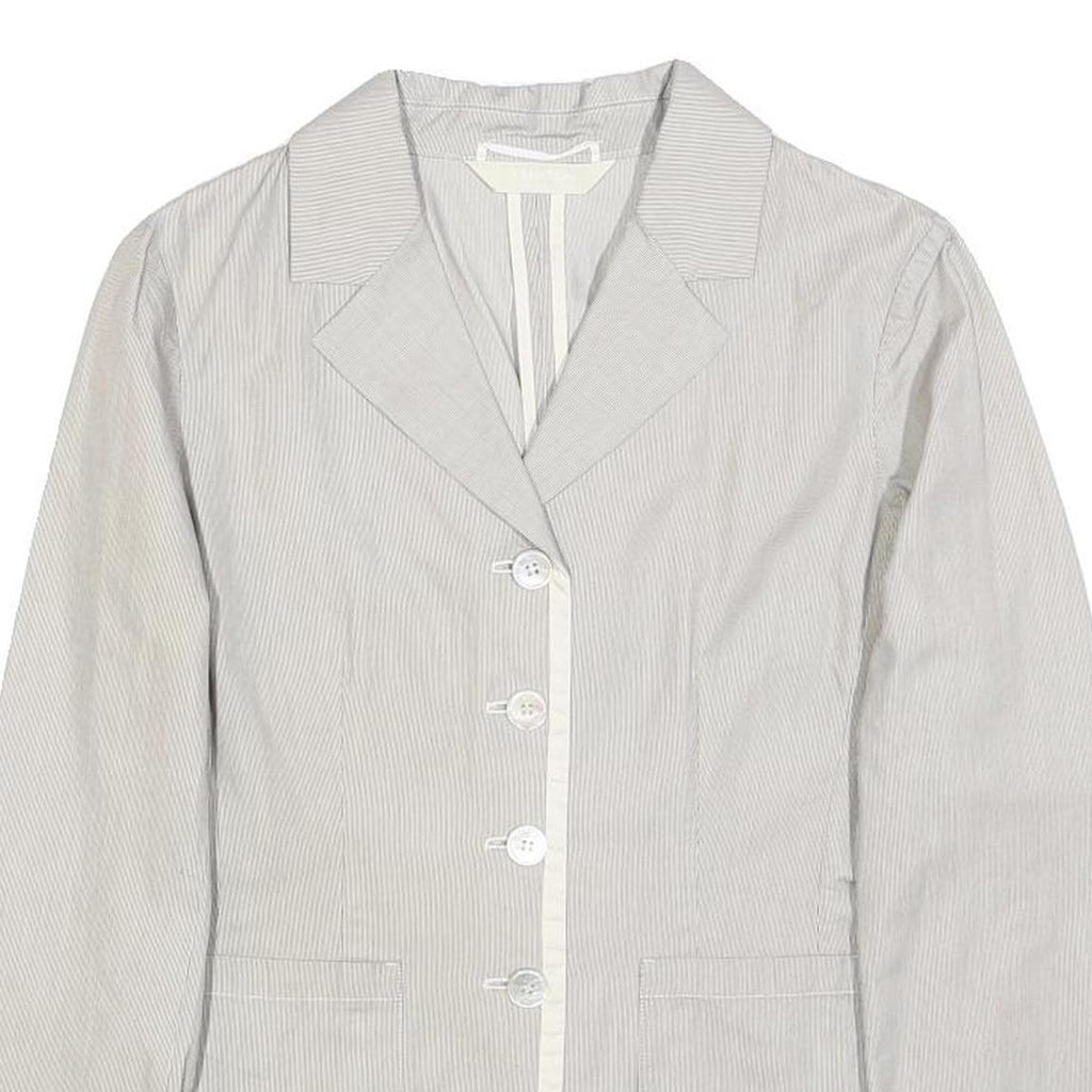 S MAX MARA Womens Grey Cotton Blend Jacket UK 10 Button Closure Classic Fit
