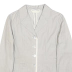S MAX MARA Womens Grey Cotton Blend Jacket UK 10 Button Closure Classic Fit