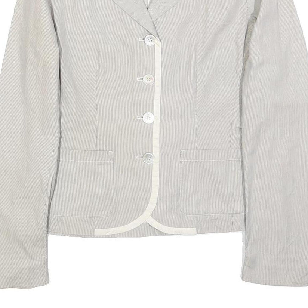 S MAX MARA Womens Grey Cotton Blend Jacket UK 10 Button Closure Classic Fit