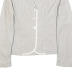 S MAX MARA Womens Grey Cotton Blend Jacket UK 10 Button Closure Classic Fit