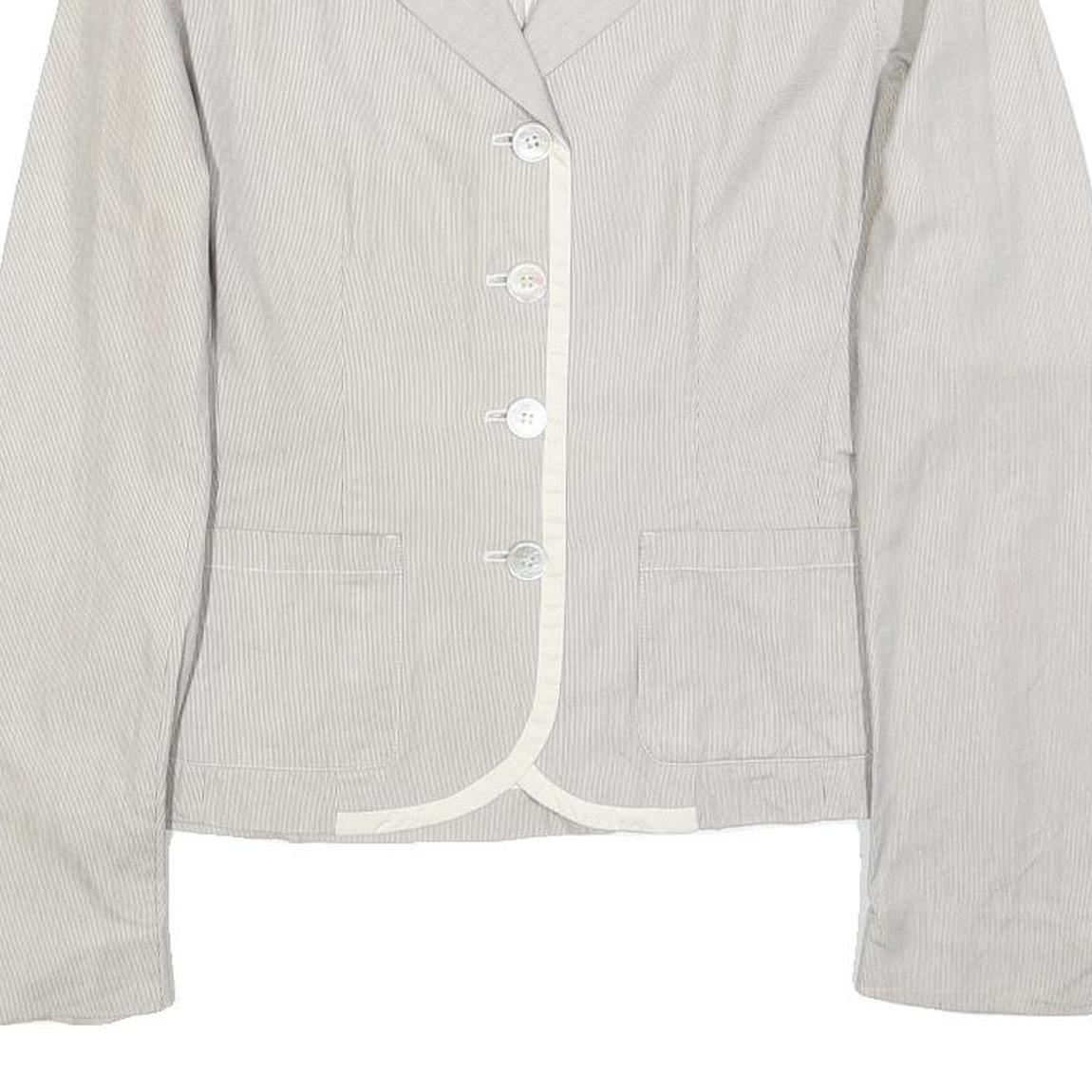 S MAX MARA Womens Grey Cotton Blend Jacket UK 10 Button Closure Classic Fit