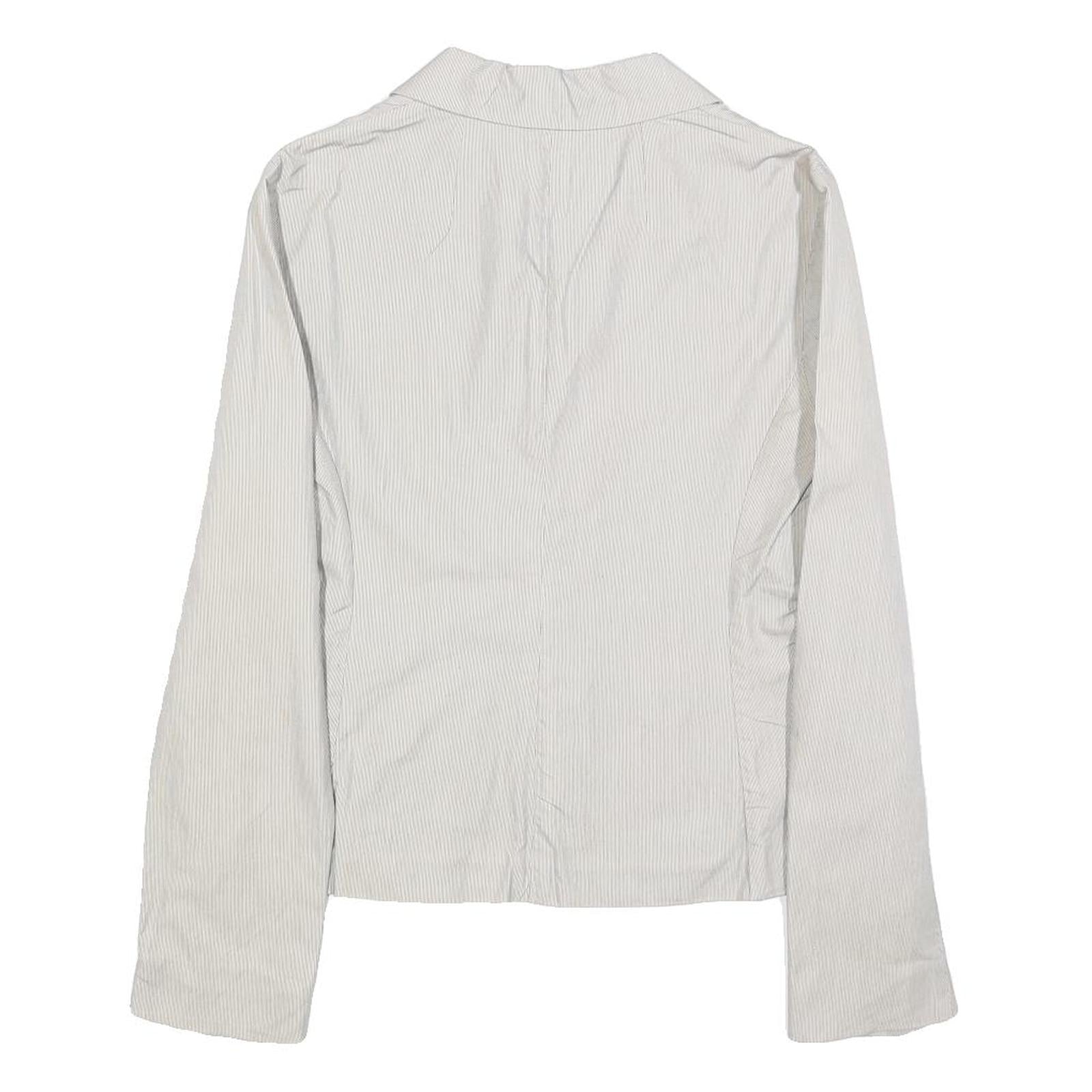 S MAX MARA Womens Grey Cotton Blend Jacket UK 10 Button Closure Classic Fit