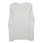 TOMMY HILFIGER Womens Grey Cable Knit Cotton Blend Jumper Crew Neck XS Soft Warm