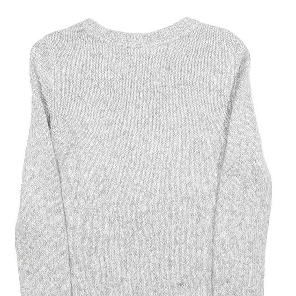 TOMMY HILFIGER Womens Grey Cable Knit Cotton Blend Jumper Crew Neck XS Soft Warm