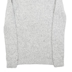 TOMMY HILFIGER Womens Grey Cable Knit Cotton Blend Jumper Crew Neck XS Soft Warm