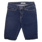 ADIDAS Womens Denim Shorts Blue Slim S W28