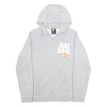 NIKE Mens Grey Just Do It Full Zip Hoodie M Casual Sportswear Cotton Blend