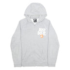 NIKE Mens Grey Just Do It Full Zip Hoodie M Casual Sportswear Cotton Blend