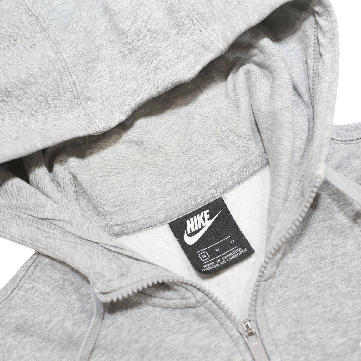 NIKE Mens Grey Just Do It Full Zip Hoodie M Casual Sportswear Cotton Blend