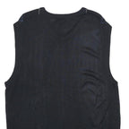 TRUST Mens Black Argyle Pattern V-Neck Chunky Knit XL Sleeveless Jumper Vest