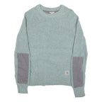 CARHARTT Womens Blue Patterned Jumper Crew Neck Basic Knit M Cotton Blend Casual
