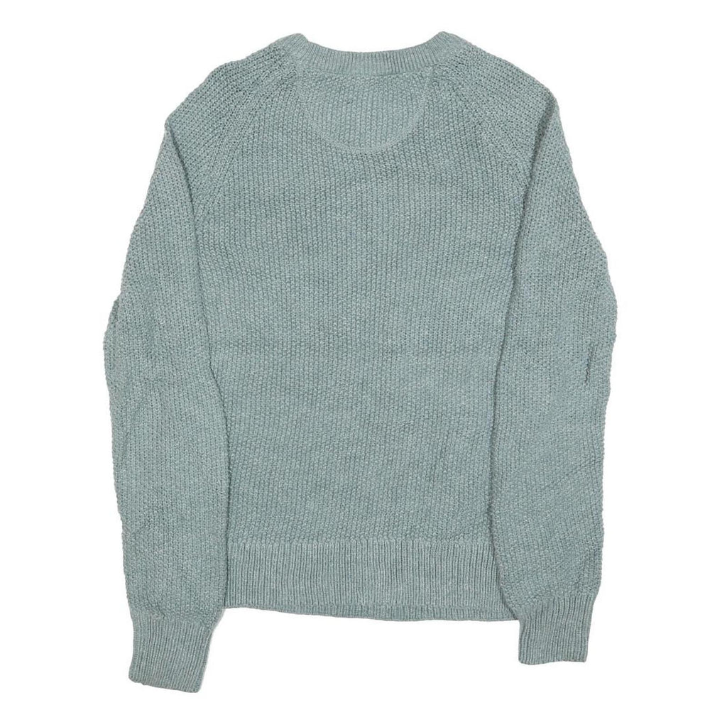 CARHARTT Womens Blue Patterned Jumper Crew Neck Basic Knit M Cotton Blend Casual