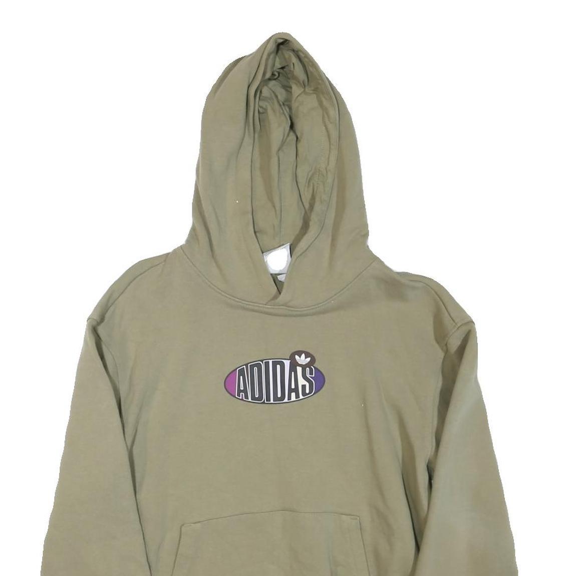 ADIDAS Womens Green ¼ Zip Hoodie S Cotton Blend Casual