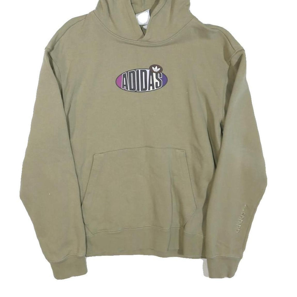 ADIDAS Womens Green ¼ Zip Hoodie S Cotton Blend Casual