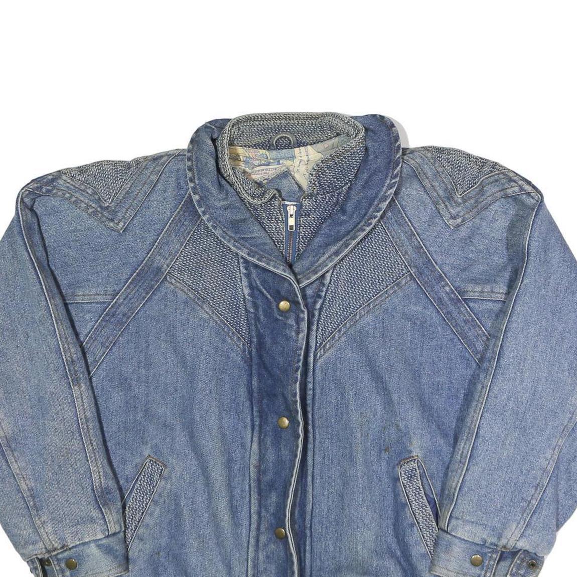 RUTH DOUGLAS Womens Blue Denim Zip Jacket M Woven Classic Stylish Casual