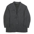BALLY Mens Grey Herringbone Wool Blend Classic Jacket XL Button Formal Outerwear