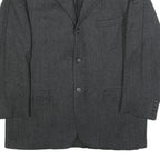 BALLY Mens Grey Herringbone Wool Blend Classic Jacket XL Button Formal Outerwear