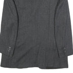 BALLY Mens Grey Herringbone Wool Blend Classic Jacket XL Button Formal Outerwear