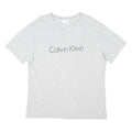 CALVIN KLEIN Mens Grey T-Shirt L Short Sleeve Crew Neck Logo Print Cotton Blend