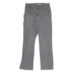 CARHARTT Mens Grey Regular Fit Straight Trousers Workwear W30 L29 Cotton Blend
