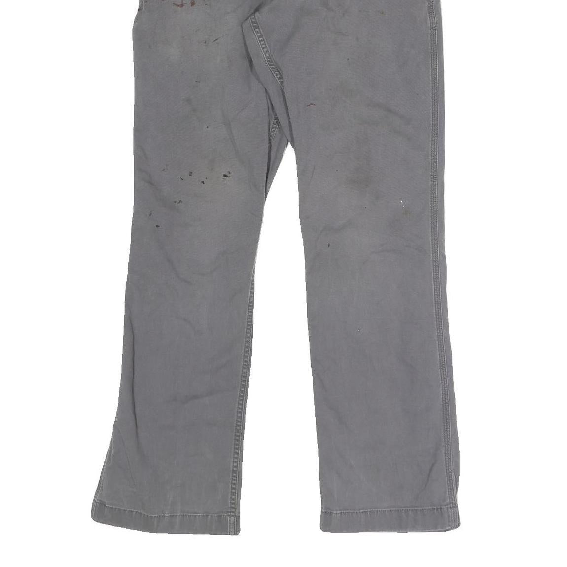CARHARTT Mens Grey Regular Fit Straight Trousers Workwear W30 L29 Cotton Blend