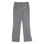 CARHARTT Mens Grey Regular Fit Straight Trousers Workwear W30 L29 Cotton Blend