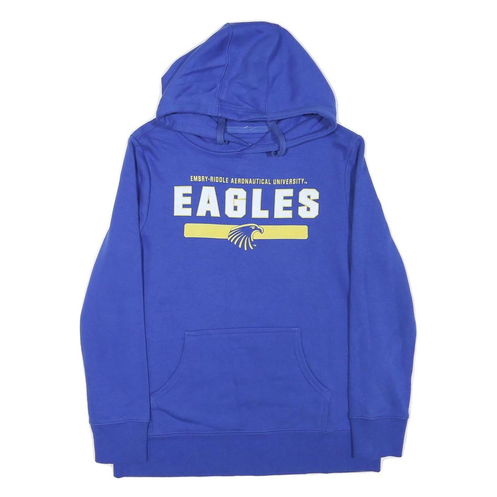 FANATICS Womens Blue Embry-Riddle Eagles Pullover Hoodie M Cotton Blend