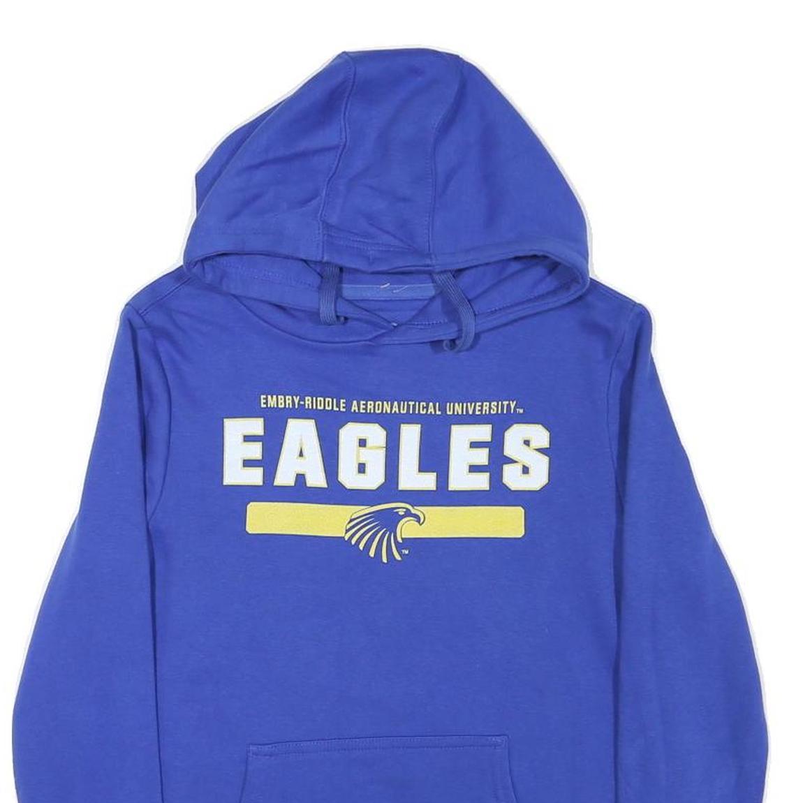 FANATICS Womens Blue Embry-Riddle Eagles Pullover Hoodie M Cotton Blend