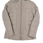 WELLENSTEYN Womens Beige Jacket M Polyester Blend Zip Hooded Plain Winter