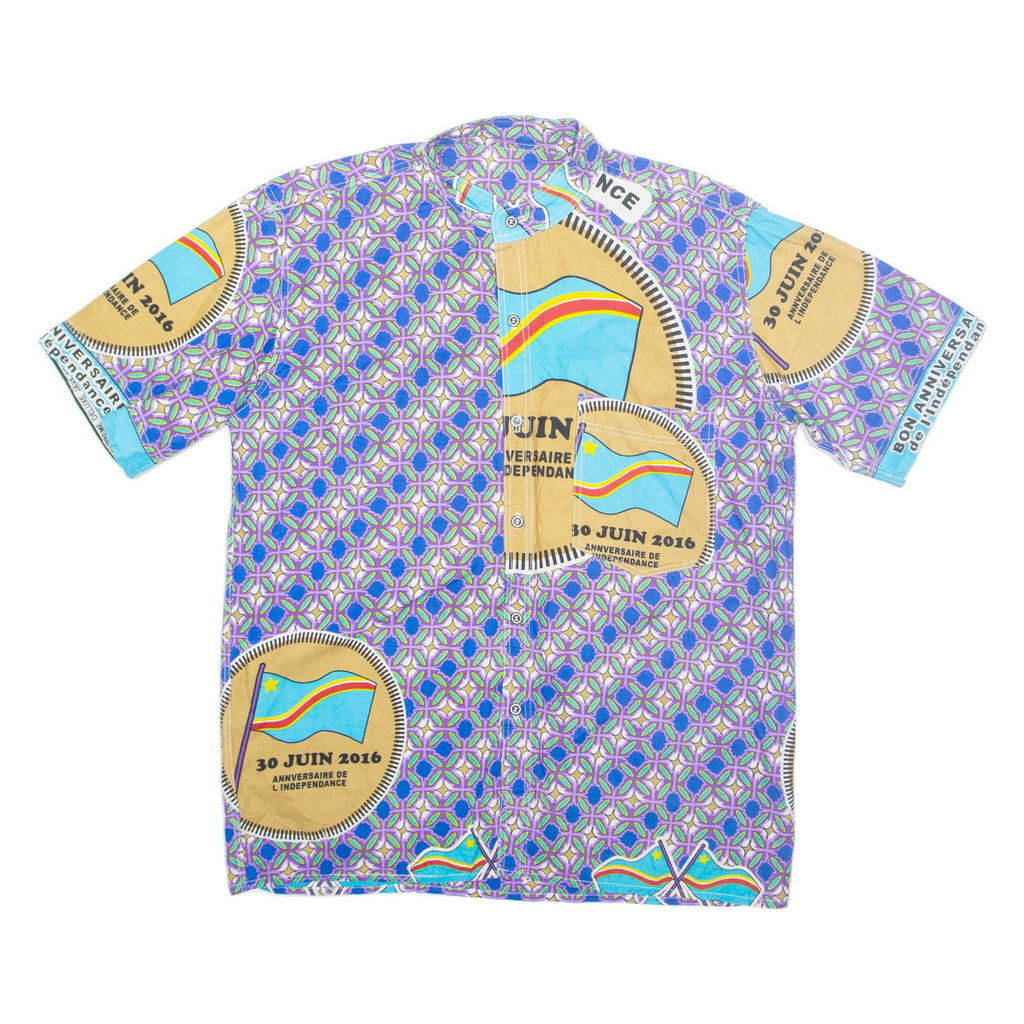 30 Juin 2016 Anniversaire De L Independance Mens Shirt Purple Crazy Pattern M