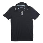 TED BAKER Mens Black Short Sleeve Plain Polo Shirt S Cotton Premium Casual
