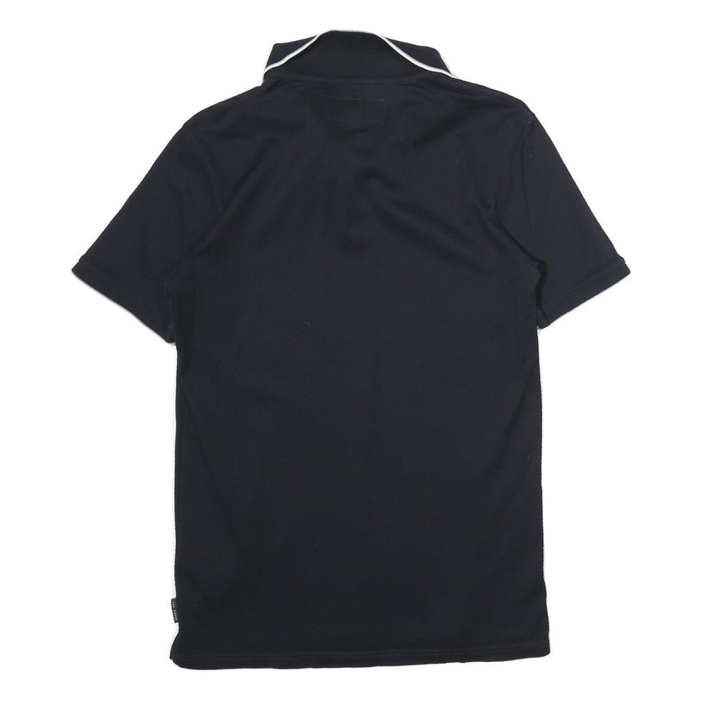 TED BAKER Mens Black Short Sleeve Plain Polo Shirt S Cotton Premium Casual