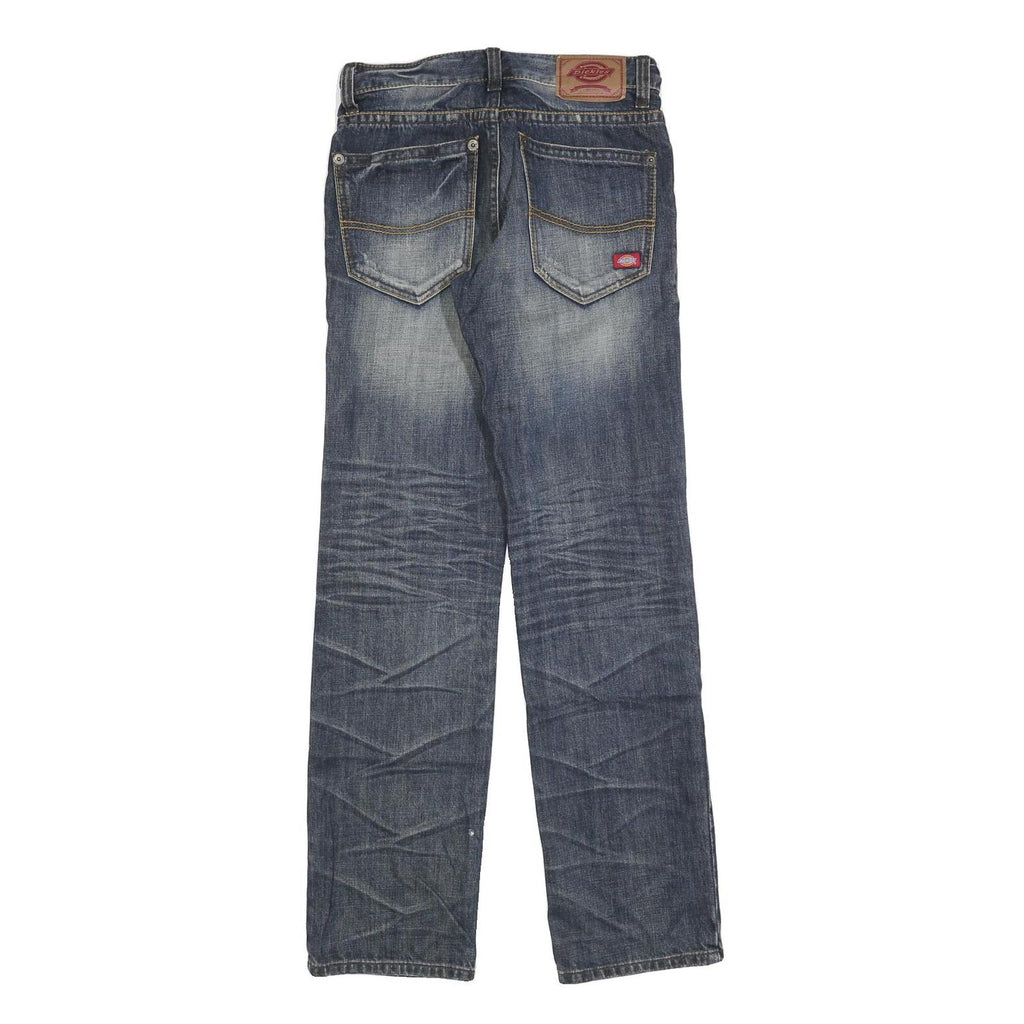 DICKIES Mens Jeans Blue Regular Straight Denim Medium W28 L32 Workwear Zip