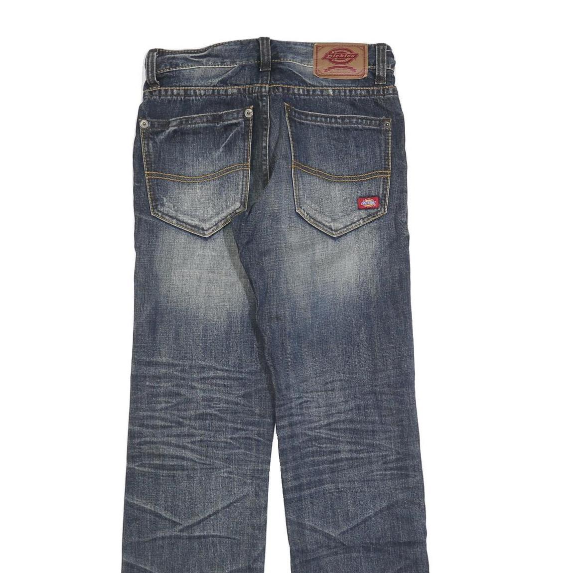 DICKIES Mens Jeans Blue Regular Straight Denim Medium W28 L32 Workwear Zip