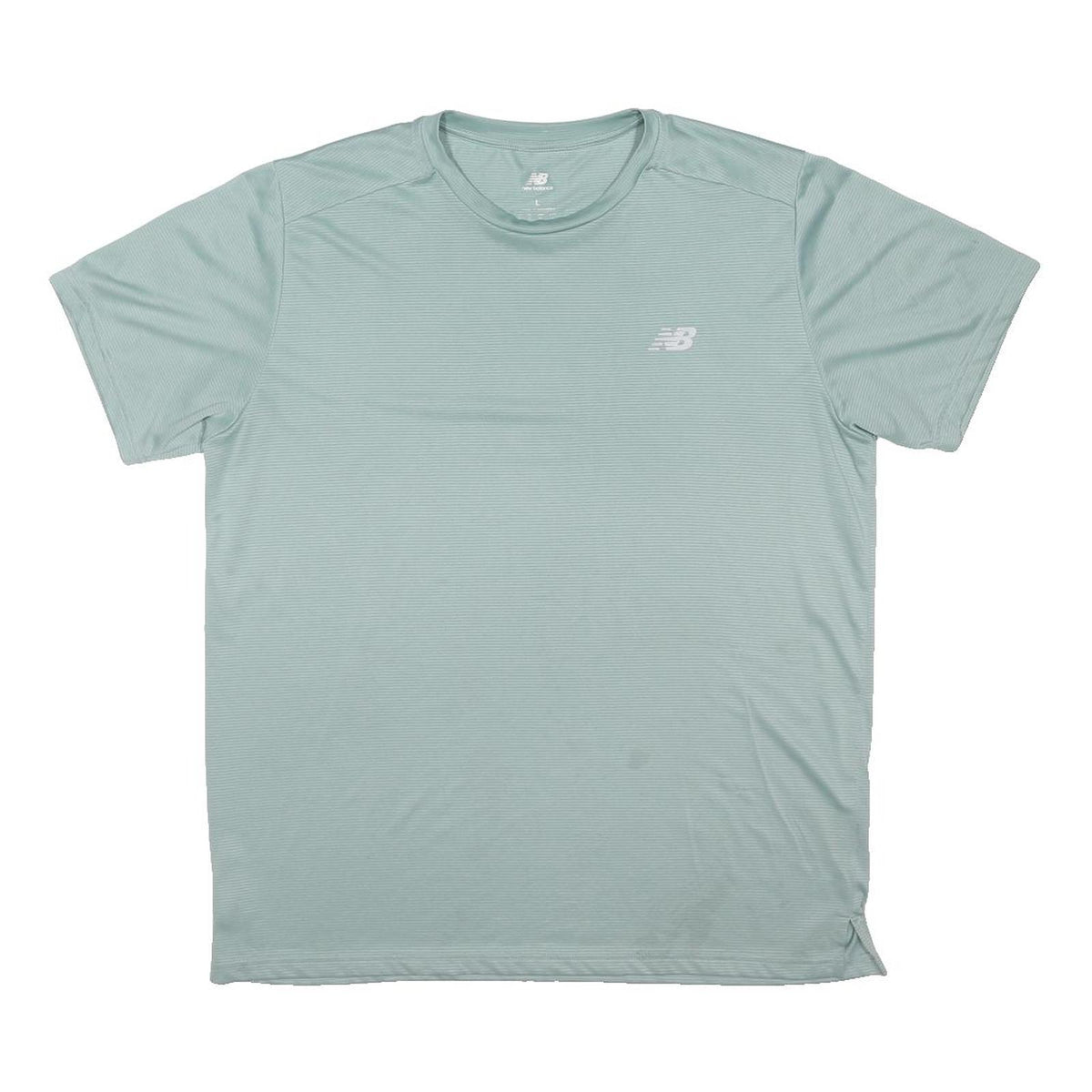 NEW BALANCE Mens Light Green Sports T-Shirt L Short Sleeve Crew Neck Lightweight