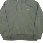 NIKE Mens Green Cotton Blend Pullover Hoodie M Reflective Dots TCC Interclubs