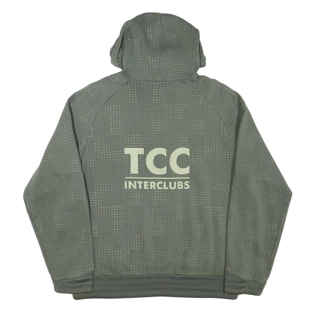 NIKE Mens Green Cotton Blend Pullover Hoodie M Reflective Dots TCC Interclubs