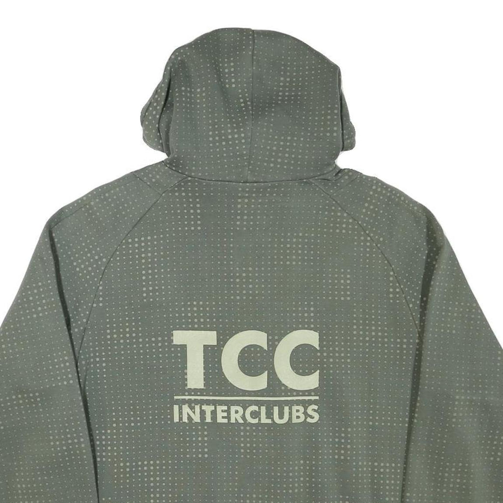 NIKE Mens Green Cotton Blend Pullover Hoodie M Reflective Dots TCC Interclubs