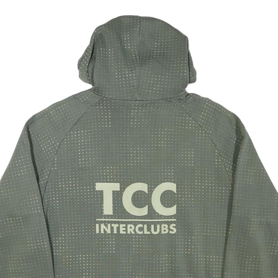 NIKE Mens Green Cotton Blend Pullover Hoodie M Reflective Dots TCC Interclubs